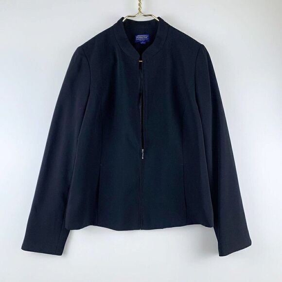 Pendleton Womens Full Zip Jacket Size 8 Black Zip Front Pockets - Picture 1 of 6